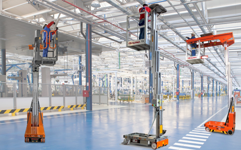 Overhead platforms for industrial maintenance and assembly